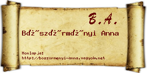 Böszörményi Anna névjegykártya